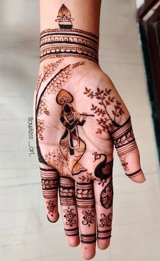 krishna mehndi design ideas