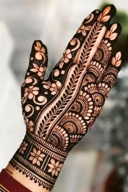 negative floral mehndi design