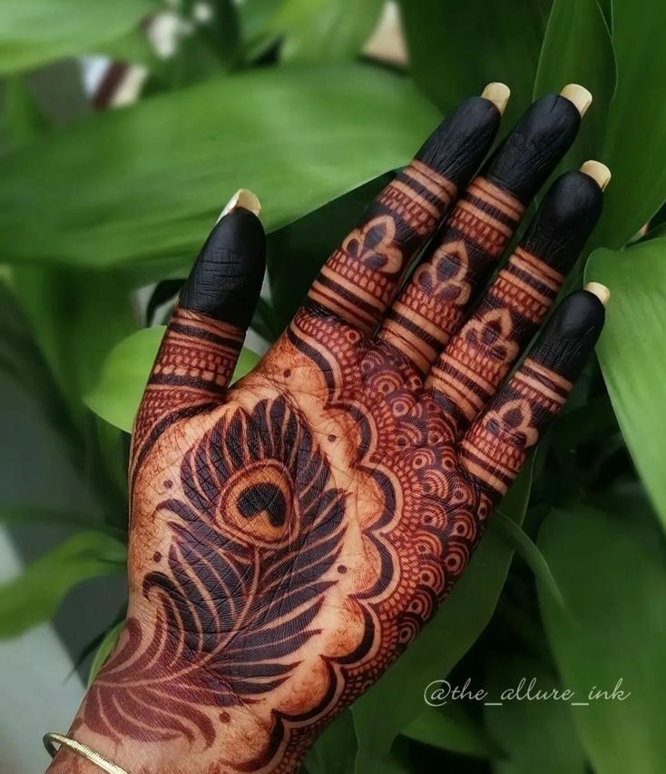 peacock feather mehndi design