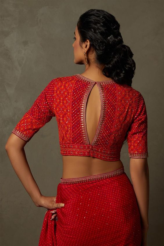 red blouse back design