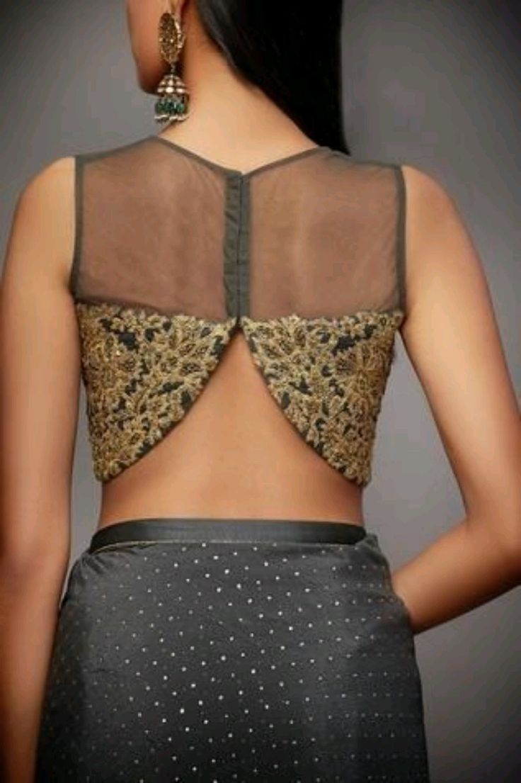 sheer blouse back design