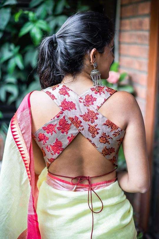 unique blouse back design