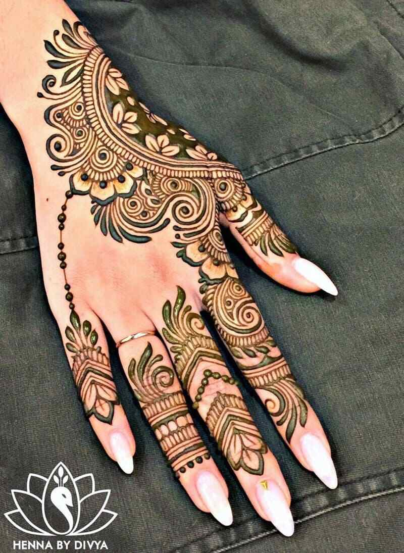 Arabic-floral-back-side-mehndi-design-simple