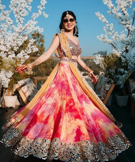 Belted lehenga look