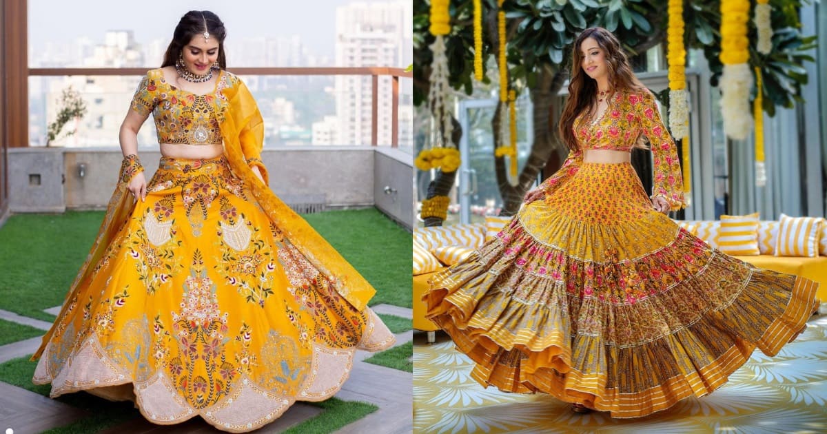 15 Gorgeous Haldi Outfits On Real Brides To Inspire You! – WedBook | Haldi  ceremony outfit, Indian bridal, Indian bridal fashion