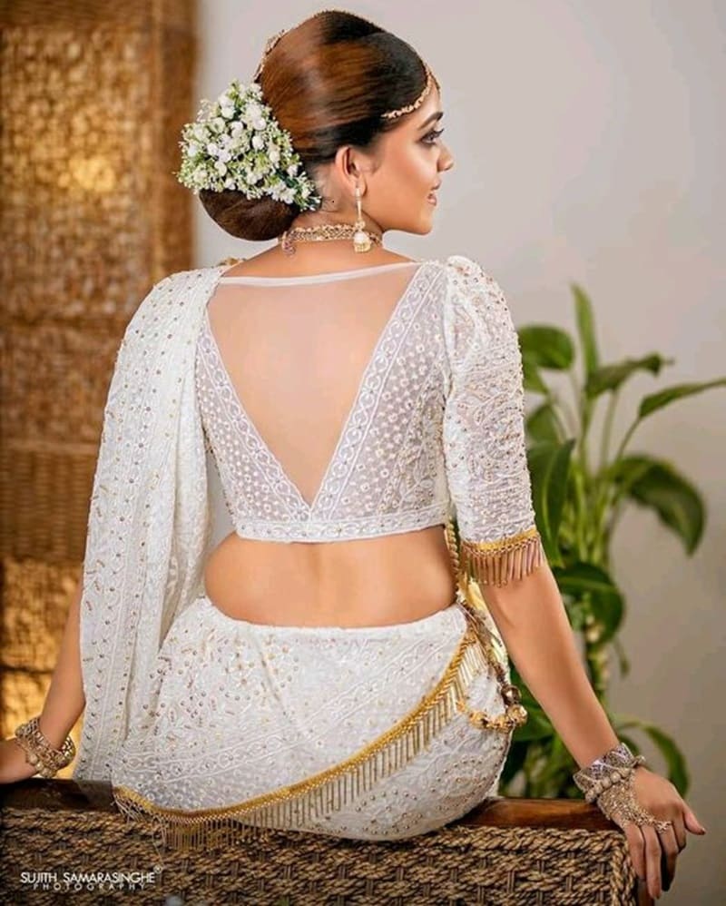 Boat-neck-net-saree-blouse-designs
