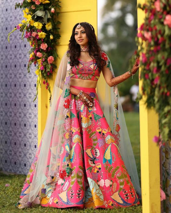 Colour pop mehndi dress for bride