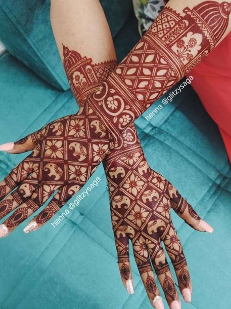 Elephant-with-floral-jaali-back-side-mehndi-design