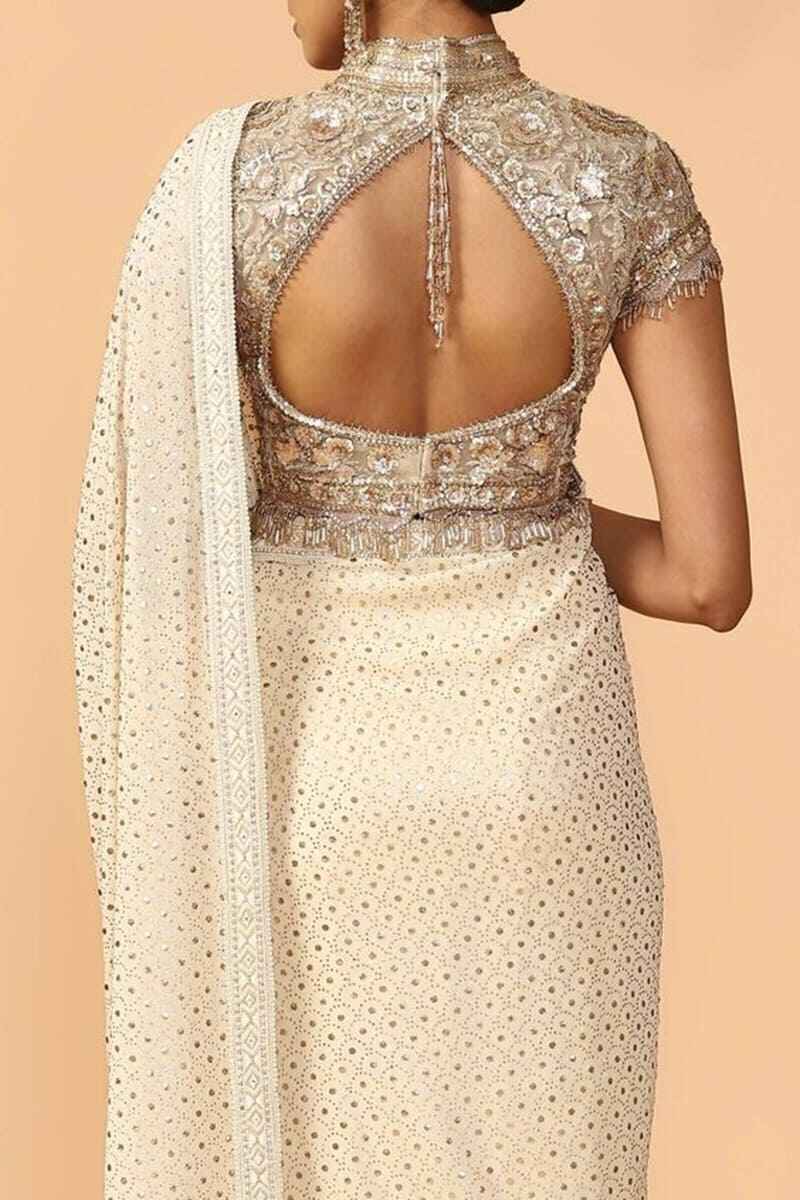 Embellished-blouse-with-triangle-cut-out-fancy-blouse-design-back-side