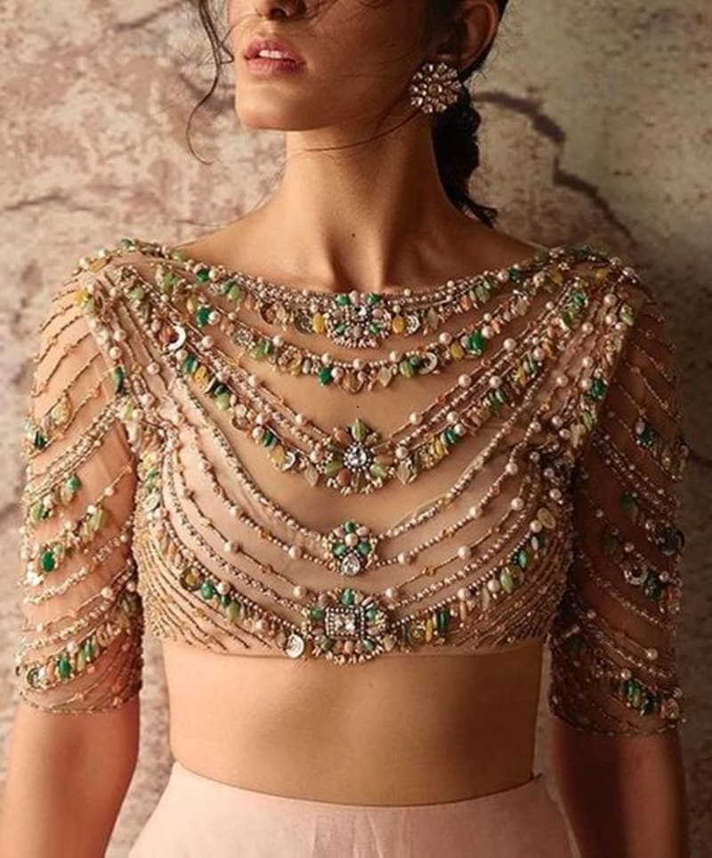 Embellished-net-blouse-design