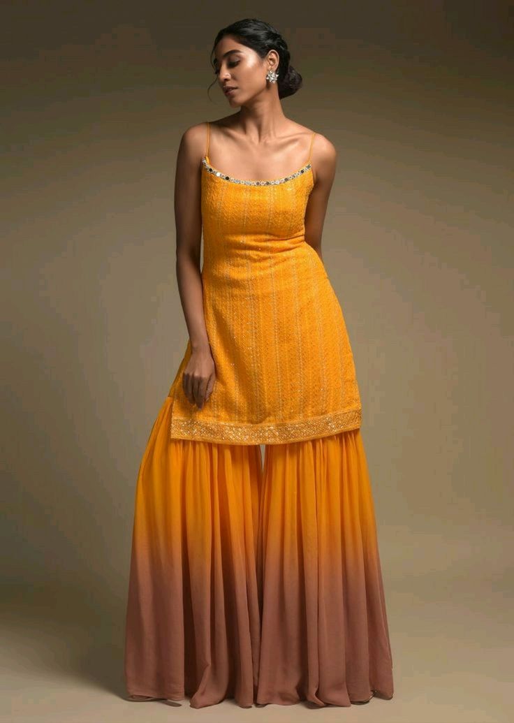 Gradient yellow ethnic set