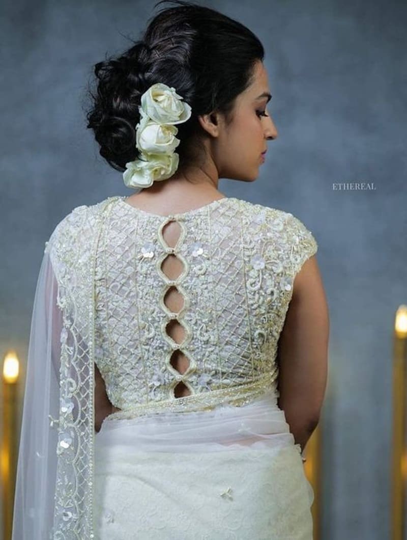 Keyhole-back-with-buttons-modern-blouse-design-back