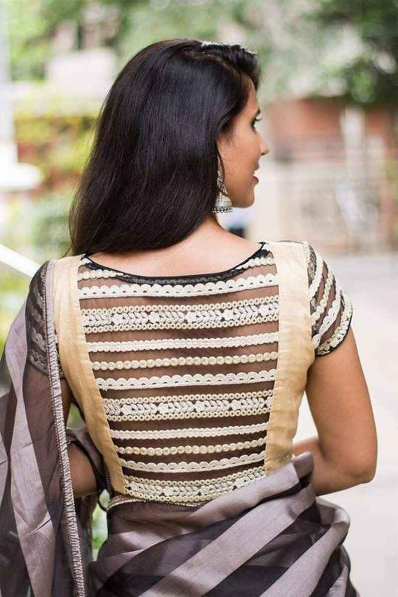 Laced-net-back-side-fancy-blouse-designs