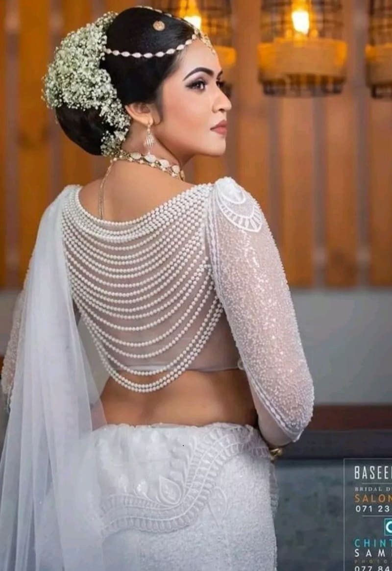 Layered-pearl-simple-net-blouse-back-design