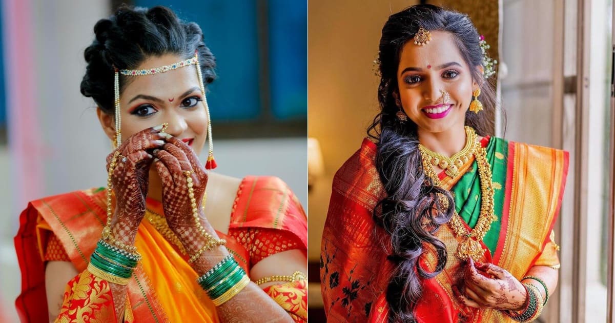 Creative look''Marathi wedding style. “Vidhi “ Makeup/hairstyle/draping  @ujsmakeover Prettiest bride @vaibhavibhoir Out... | Instagram