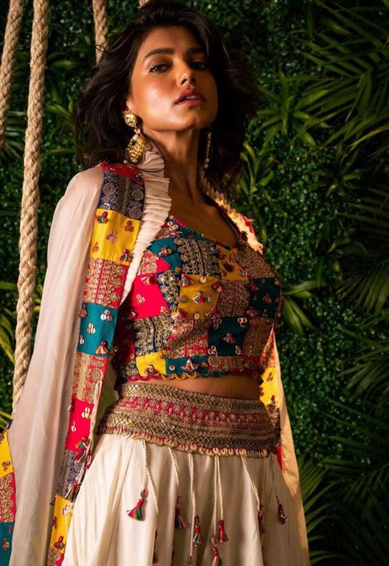 Multicolour-patch-with-zardozi-work-blouse-design-front-and-back