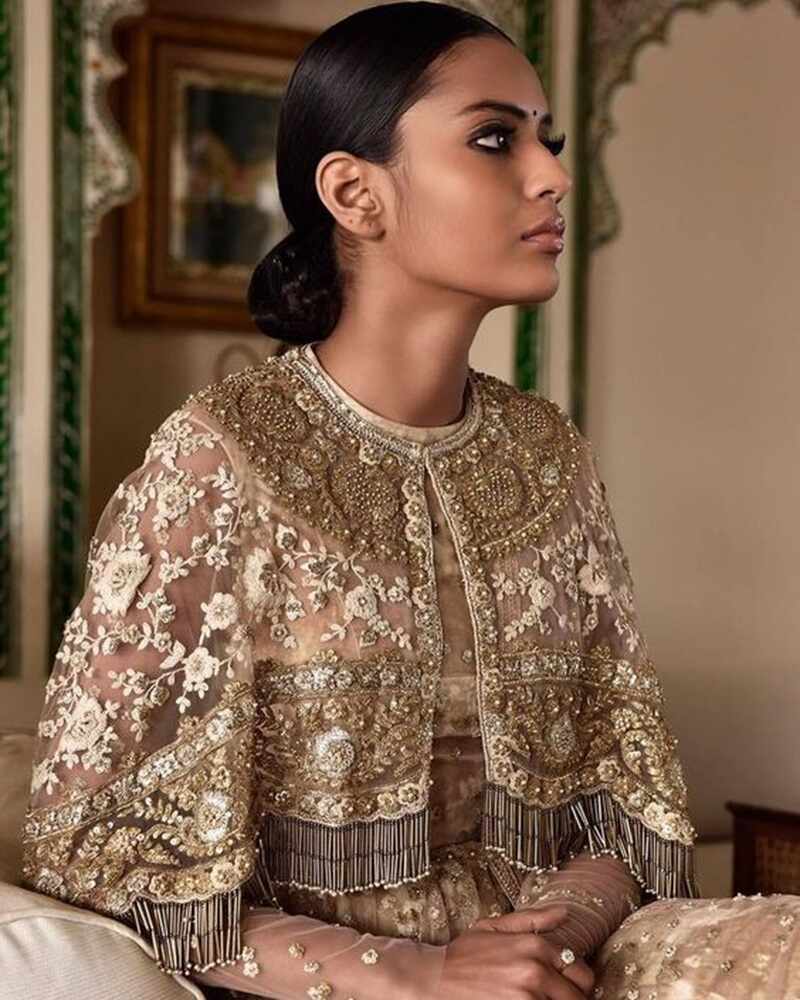 Poncho-style-net-blouse-design