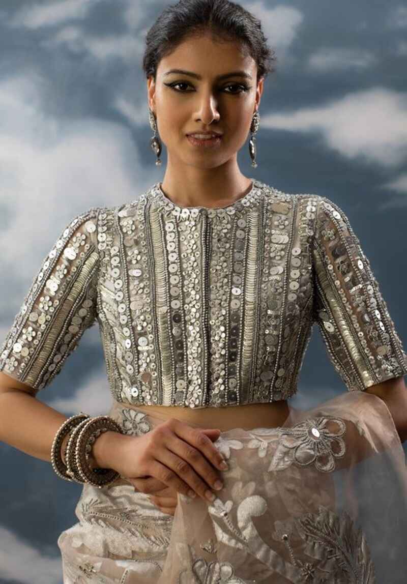 Silver-obsessed-fancy-blouse-design-new