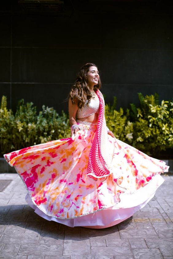 Tie and dye lehenga