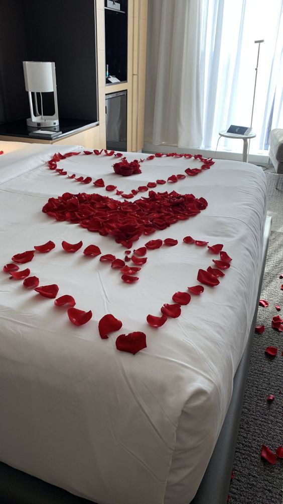 Triple heart bed decor