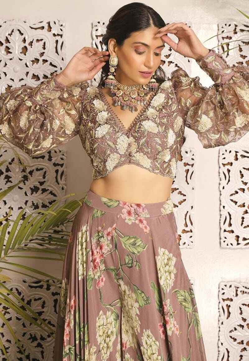 V-neck-with-floral-embroidery-blouse-front-design