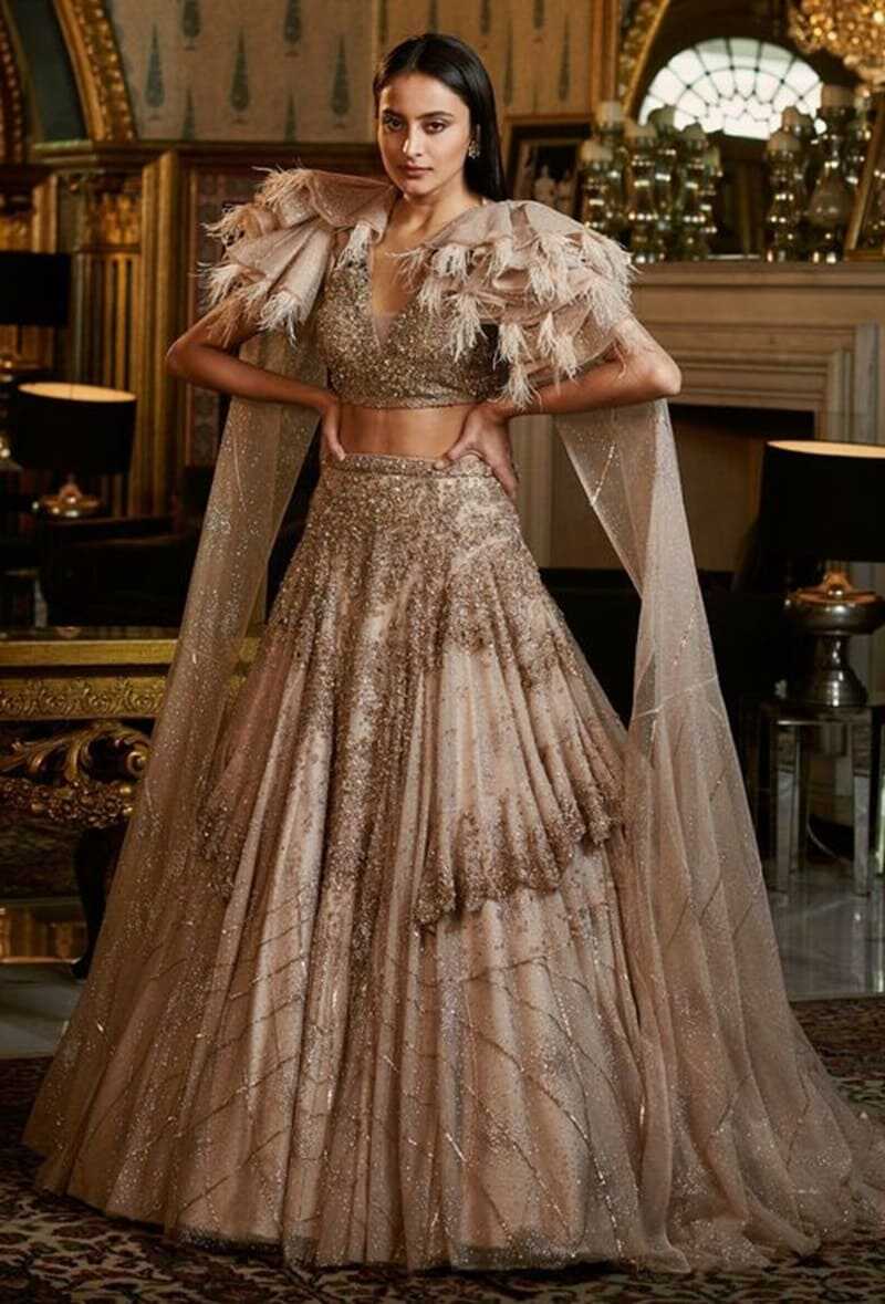 V-neck-with-ruffled-cape-blouse-design-front-and-back
