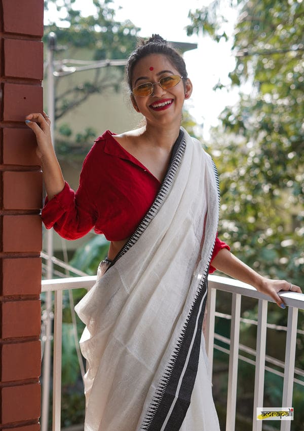 bengali saree linen