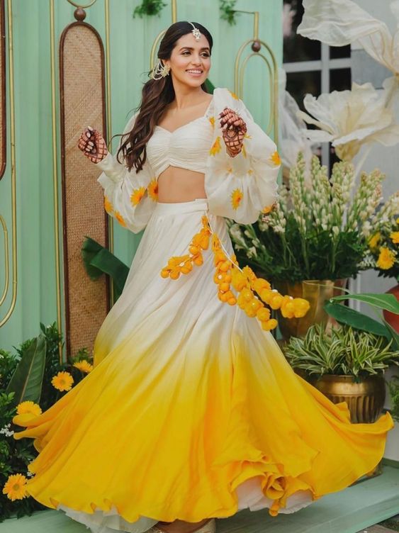 haldi dress for brides