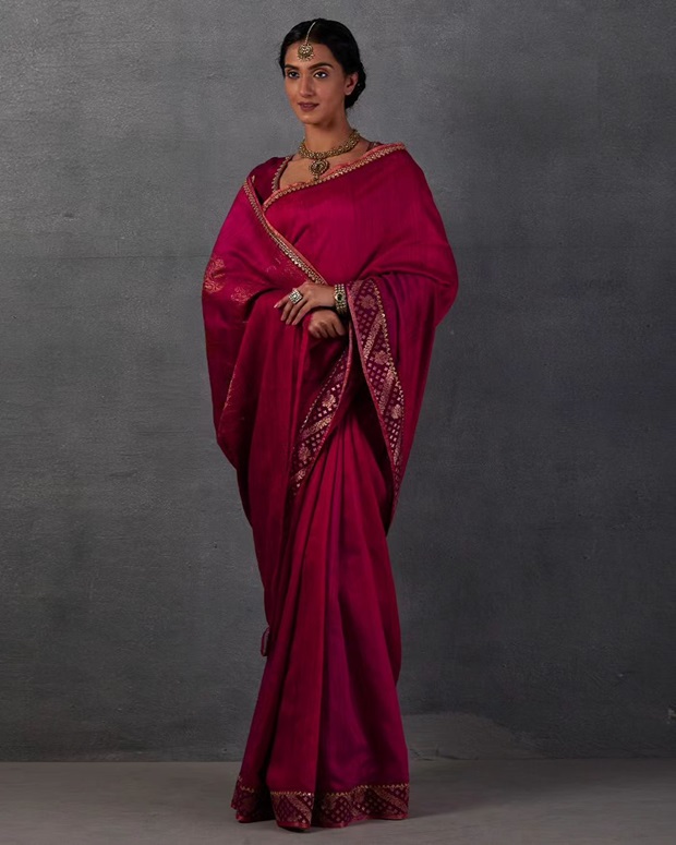 indo western saree draping style