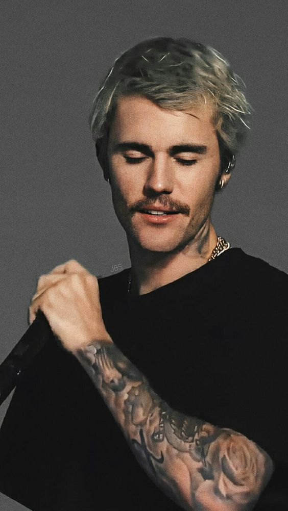 justin beiber with moustache