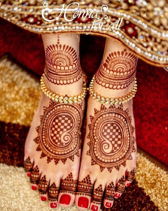 leg mehndi for brides