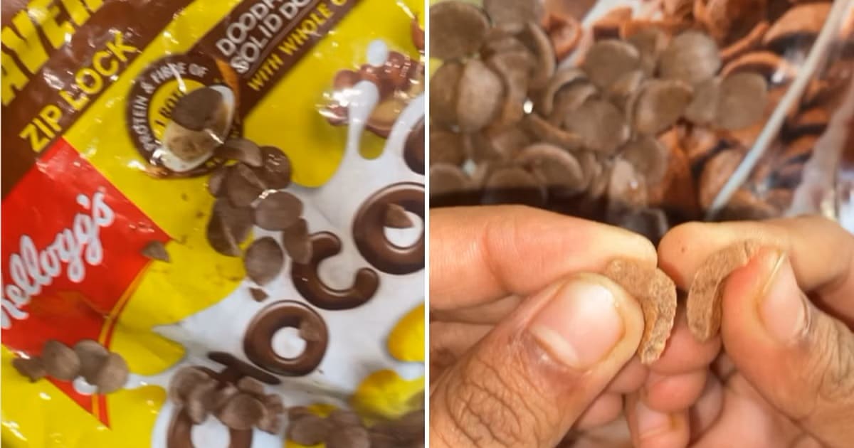 man finds worm in Kelloggs choco