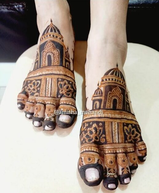 royal foot mehndi design