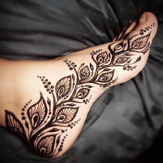 side foot mehndi design