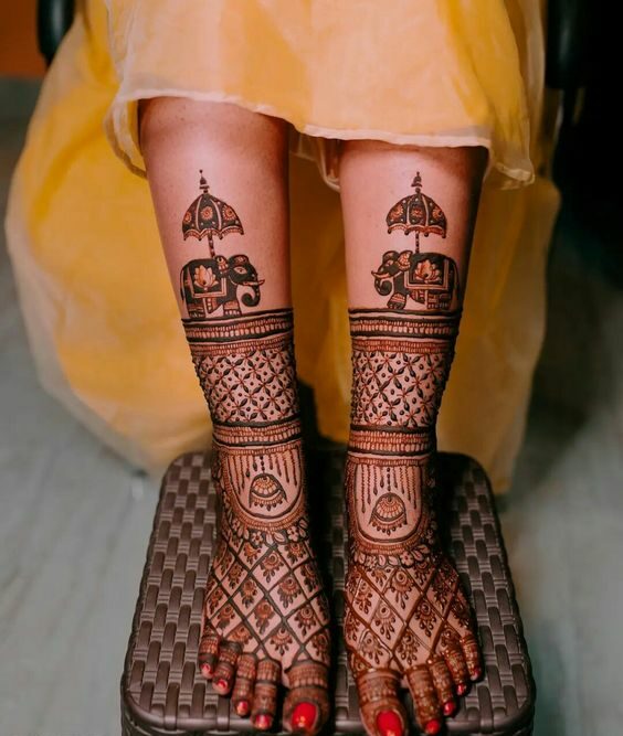 simple easy foot mehndi designs