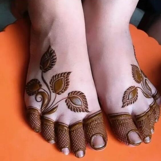 simple feet henna design