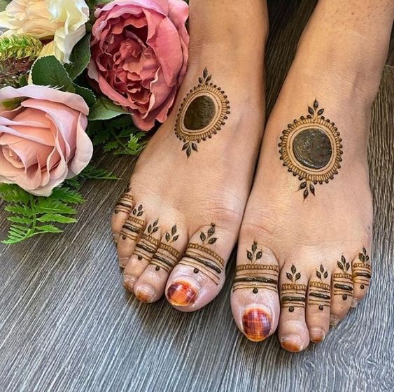 tikki foot mehndi design