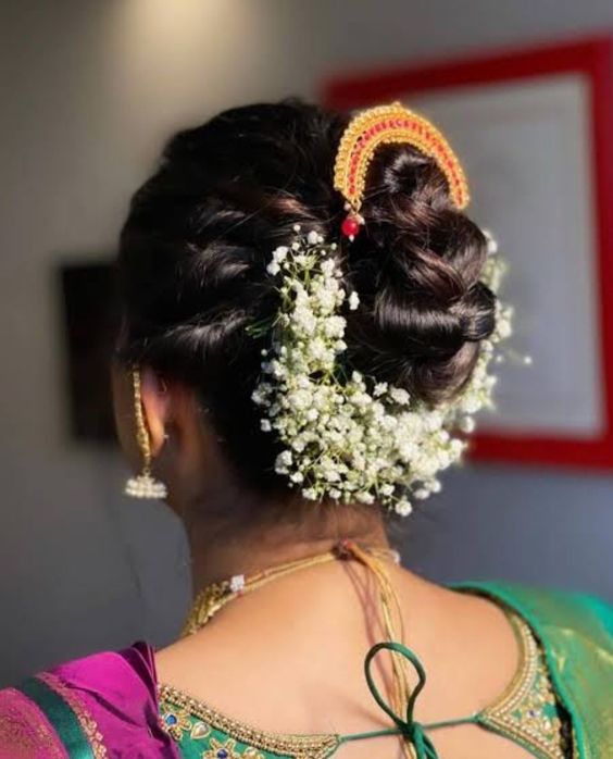 100+ Hairstyle for Saree Picture (2024) Bun Hair - TailoringinHindi