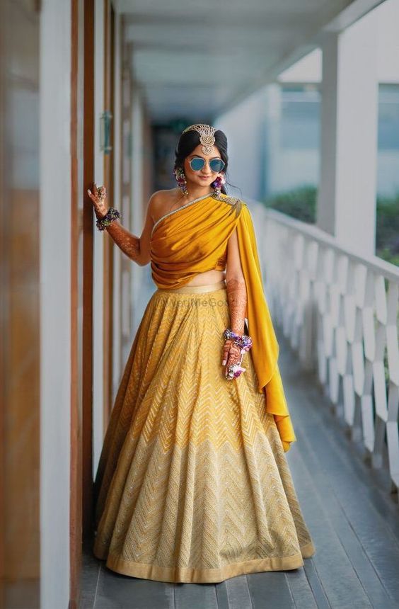 wedding haldi dress for bride