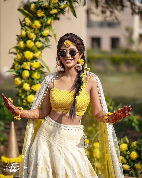 wedding haldi dress for brides