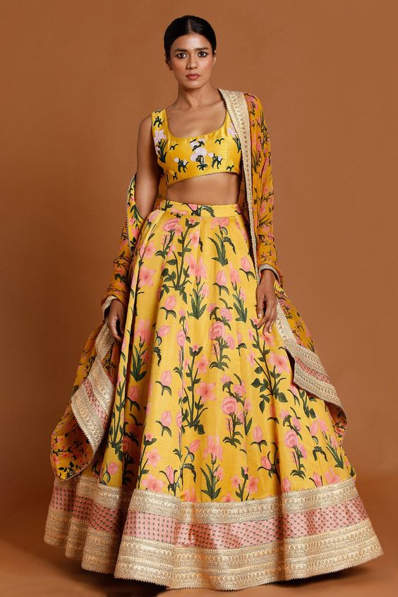 yellow lehenga for haldi ceremony