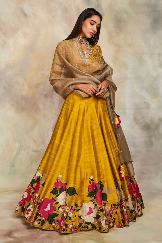 yellow lehenga for haldi