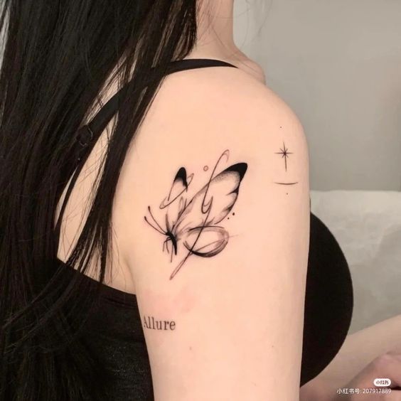 Abstract butterfly tattoo