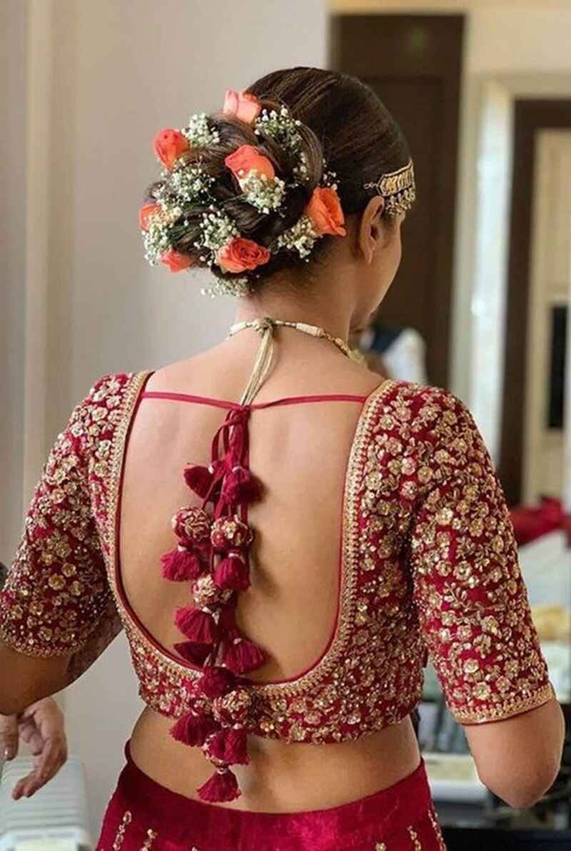 Backless-simple-embroidery-bridal-blouse-designs