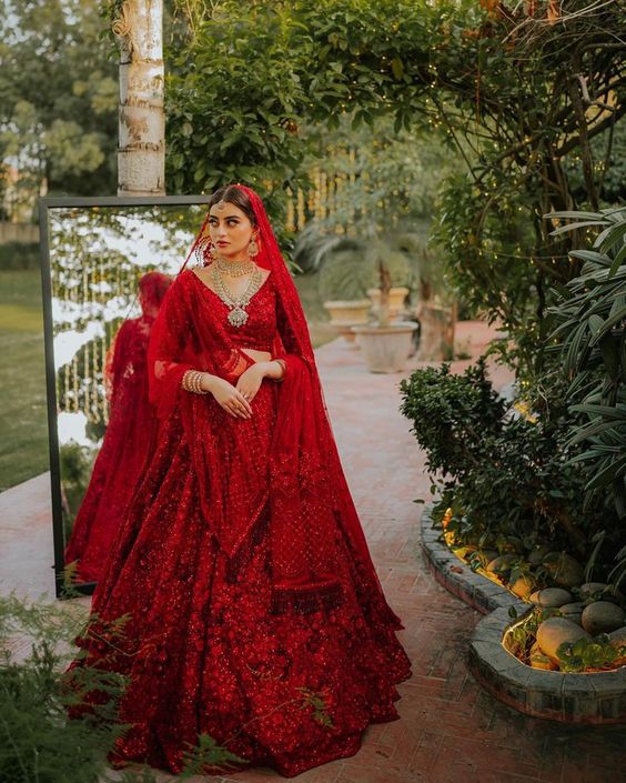 Bridal lehenga design red