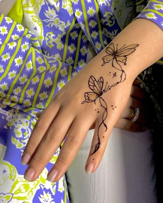 Butterfly henna tattoo