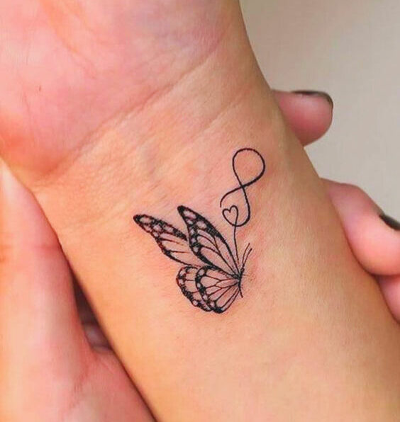 Butterfly wrist tattoo design