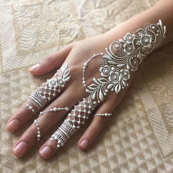 Easy white henna design
