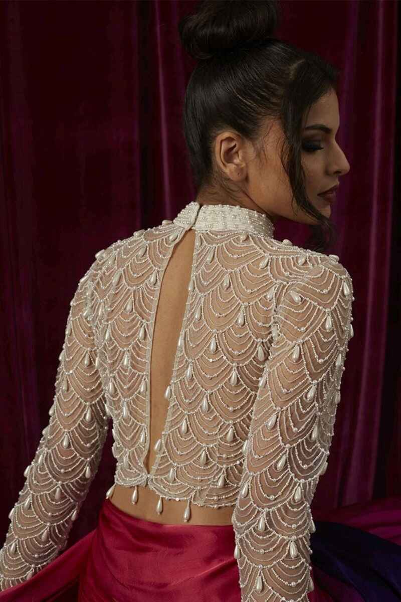 Embellished-keyhole-net-blouse-back-design