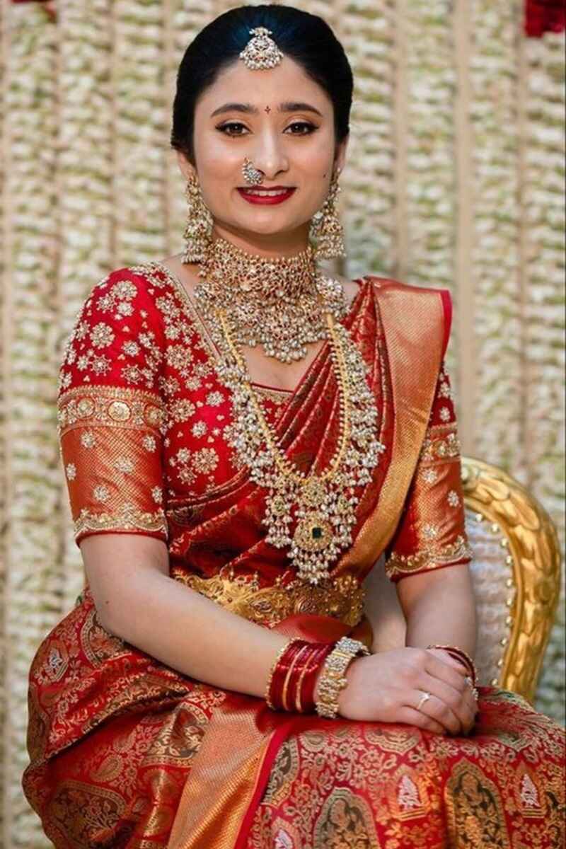 Embellished-silk-bridal-saree-blouse-designs
